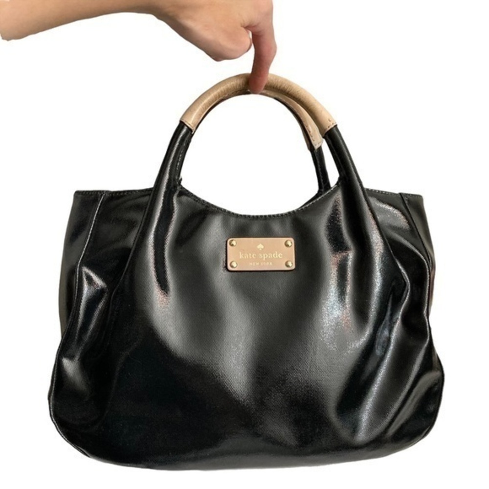Kate spade black patent leather handbag purse